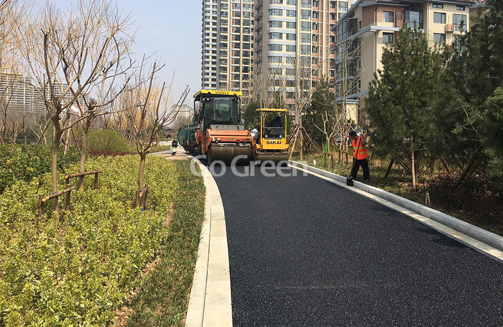 Black Porous Asphalt Applied on Residential Road Black Porous Asphalt Applied on Residential Road